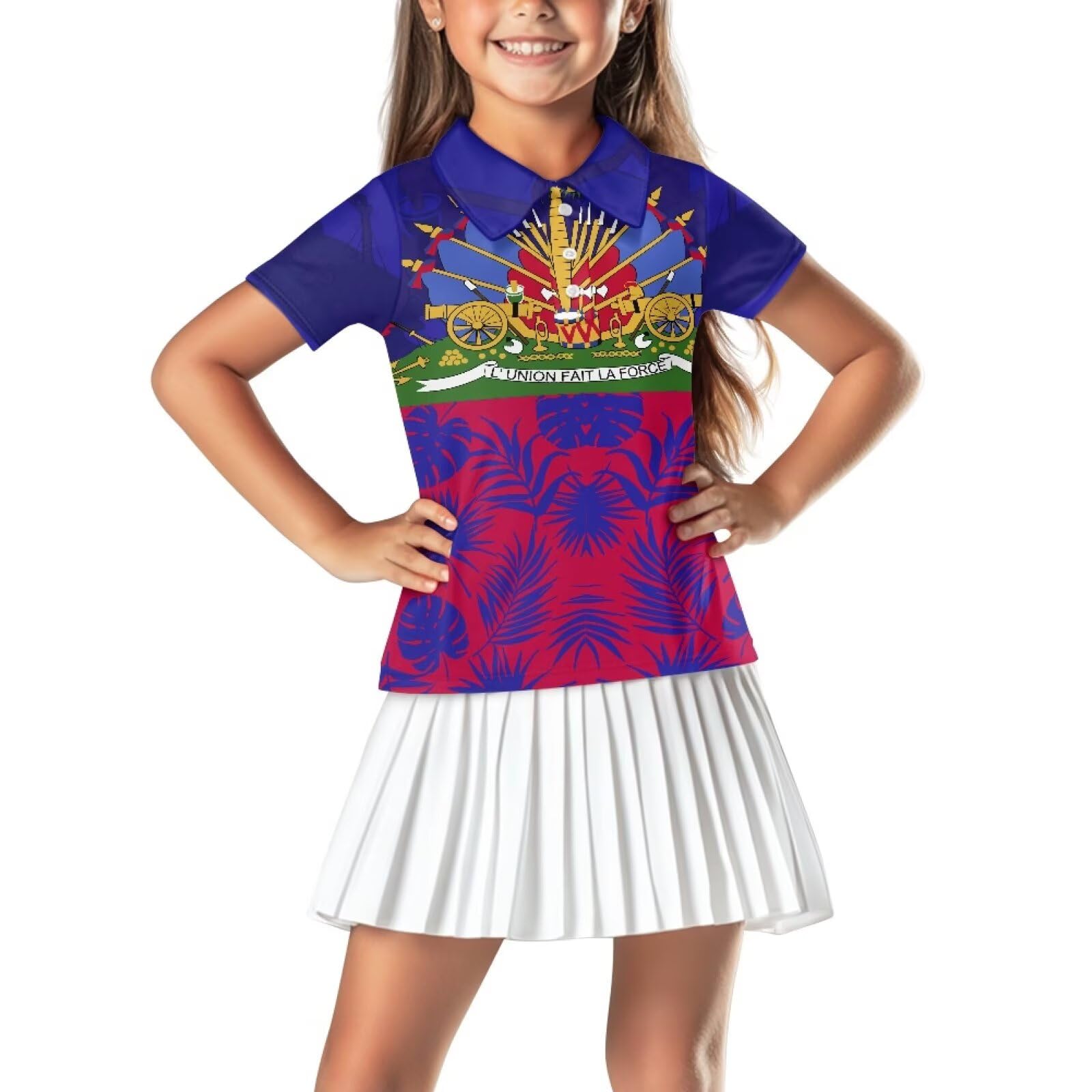 Girls Short Sleeve Golf Shirt 3 Button Up Lapel Collar Tennis Shirts Quick Dry Uniform Athletic Tank Tops for 5-14Y