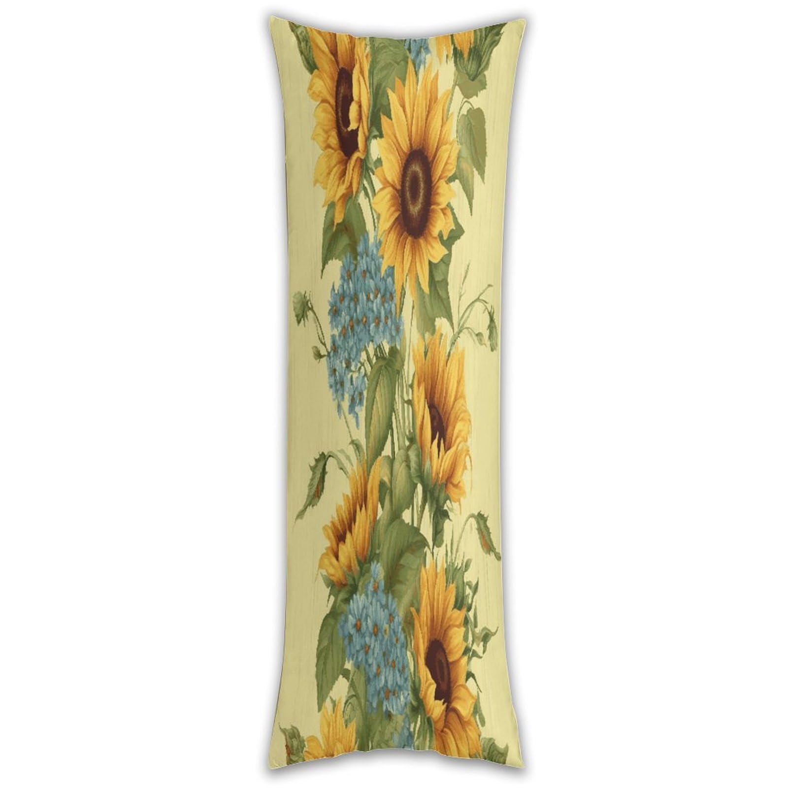 Sunflowers Long Pillow Case with Zipper Ultra Soft Microfiber Long Pillow Cover Breathable Body Pillow Protector Soft Wrinkle Pillowcase for Bed Sofa Bedroom 53 X 19 in