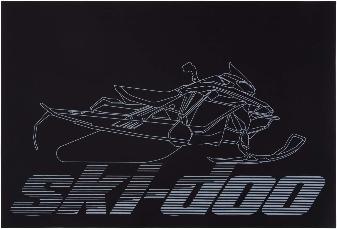 Ski-Doo Door Mat Rug, 23" x 36", Black