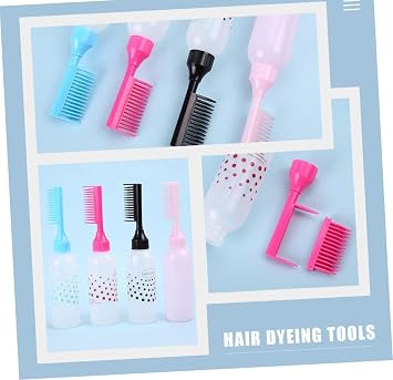 Busstier Long Comb Hair Dyeing Bottle 175 ml - Practical Hair Dyeing Comb and Hair Care Applicator, Scalloped Bottle for Easy Hair Dyeing and Care (2)