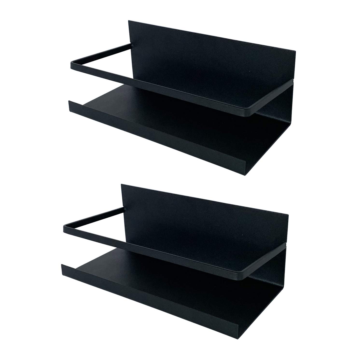 KD Home Magnetic Spice Rack, Pack of 2, Metal Wall Mount Fridge Organizer Rack, No Drilling Required, Perfect Storage for Spices Oils Utensils Mugs Towels & More, Must-Have Kitchenware