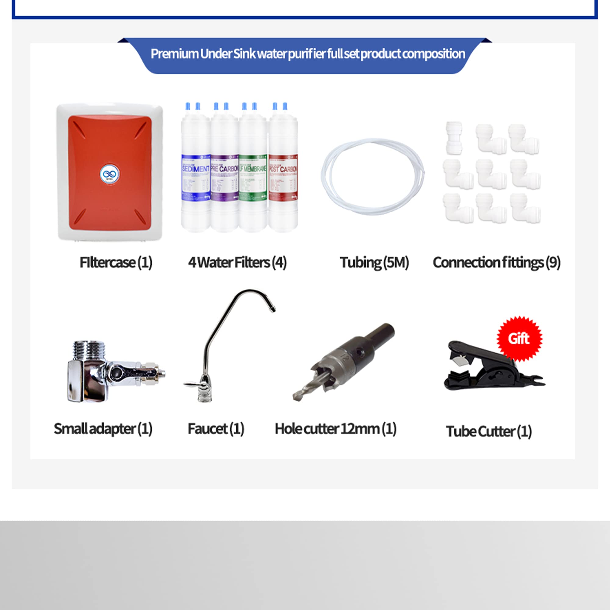 Filtertech - Sistema de filtro de agua para debajo del fregadero de 4 etapas, sistema de filtración de agua potable ultra seguro con filtros de 1 año