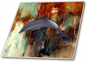 3dRose Dolphin 4 Inch Ceramic Tile