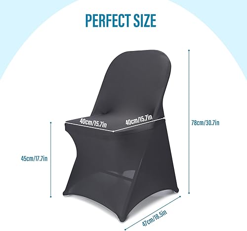 Miniatura 3 de Fundas para sillas plegables impermeables de elastano, 12 unidades, protector elástico mejorado para sillas para bodas, vacaciones, banquetes,