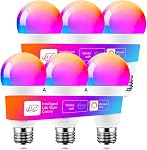 ILC Alexa Light Bulbs, 12W, Smart Light Bulb Compatible with Alexa Required Echo Device, 2700K-6000K Warm White to Daylight Turnable, A19 E26 No Hub Required (6 Packs)