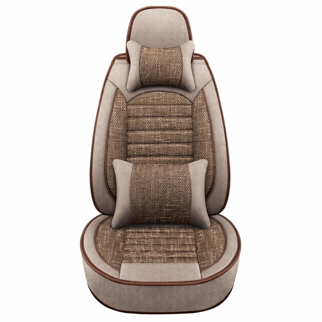 HAODQPSERTX Car Seat Covers Full Set for BMW Série 1 M140i 118i 120i 125i M135i 116i 135is 120d 120d 135i, Breathable Cotton Linen Seat Protectors Non Slip, Universal Interior Accessories