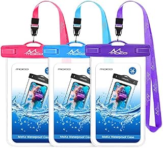 MoKo Waterproof Phone Pouch [3 Pack], Underwater Clear Phone Case Dry Bag
