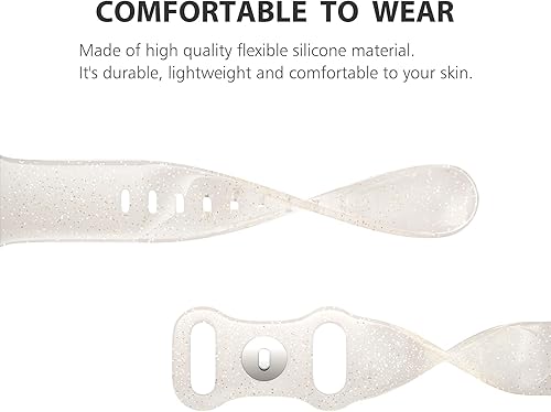 Miniatura 3 de EDIMENS Correa deportiva compatible con correas de Apple Watch de 1.61, 1.49, 1.57 y 1.57 pulgadas, correa de repuesto pequeña de silicona brillante