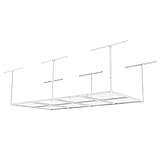 FLEXIMOUNTS 4'X8' Heavy Duty Overhead Garage Adjustable Ceiling Storage Rack, 96' Length x 48' Width x 40' Height, White, 96' Length X 48' I X 40' I 4 x 8 ft White
