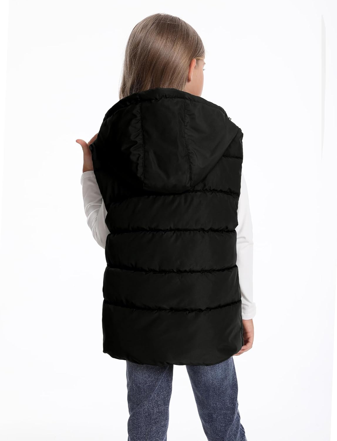 Boys Girls Hooded Puffer Vest Sleeveless Warm Jacket Stand Collar Windproof Coat Soft Quilted Vests 3-11 Years