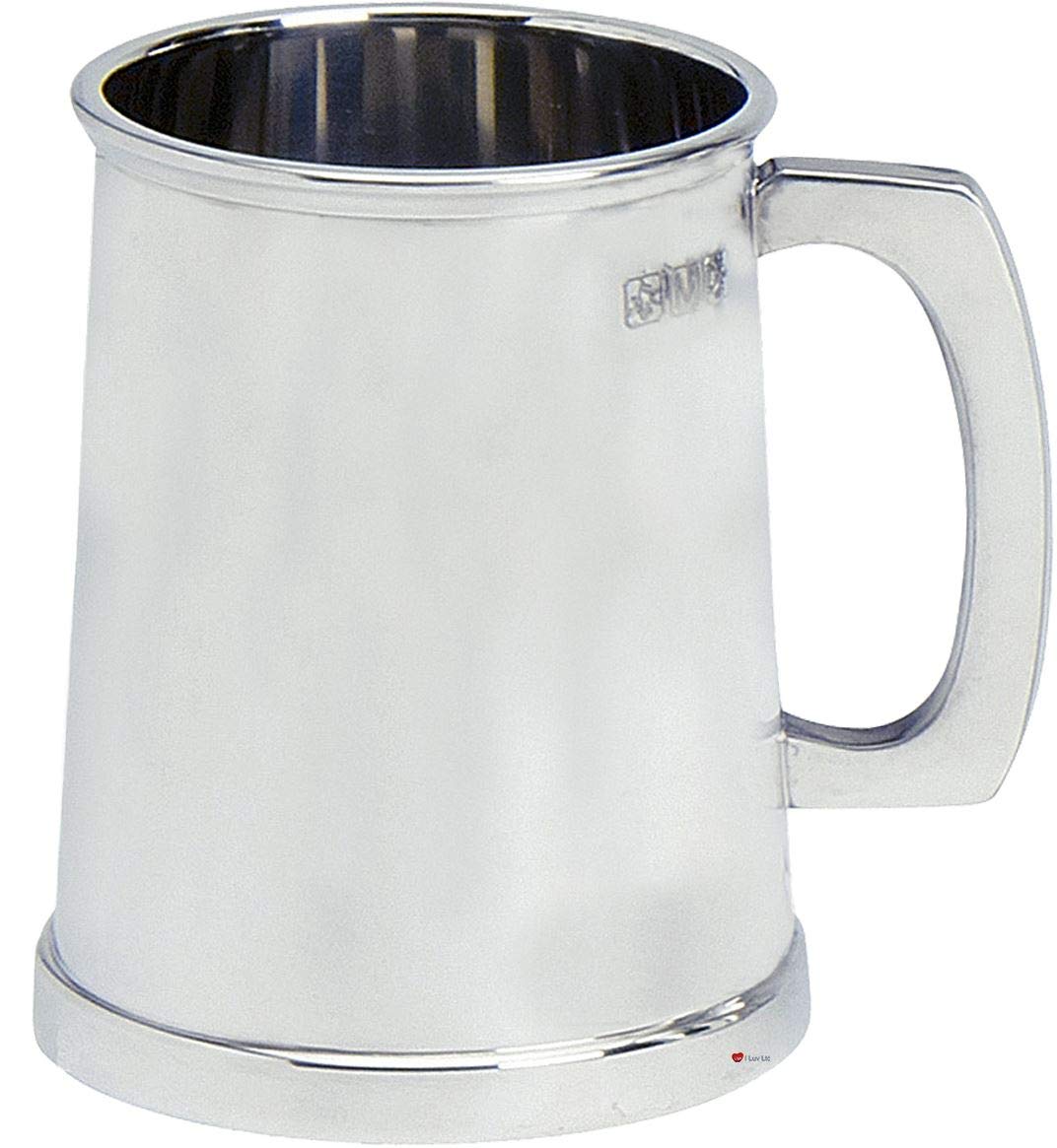 I LUV LTD Zinnkrug Charles Ii Unifarben Poliert 1pt Glassockel Touch Mark