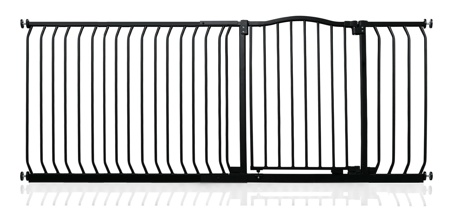 Safetots Matt Black Curved Top Safety Gate, 189Cm - 198Cm, Pressure Fit Stair Gate, Baby Gate For Doors Hallways And Spaces, Safety Barrier, Easy Installation