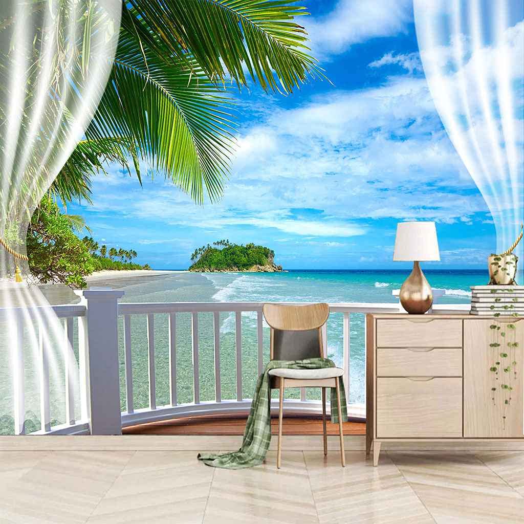Mural toile papier peint pour chambre effet agrandi