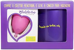 Violeta Cup Kit Coletor Menstrual Tipo B Rosa + Caneca Higienizadora Rosa Tipo B Mulheres Com Até 29 Anos E Sem Filhos E/Ou Com Colo Do Útero De Altura Baixa