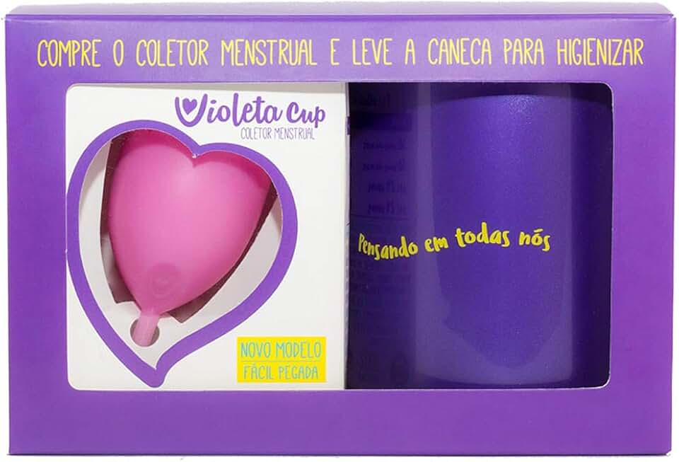 Violeta Cup Kit Coletor Menstrual Tipo B Rosa + Caneca Higienizadora Rosa Tipo B Mulheres Com Até 29 Anos E Sem Filhos E/Ou Com Colo Do Útero De Altura Baixa
