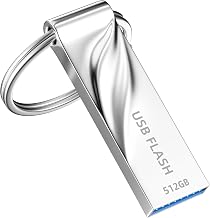 Qkiloasho USB Memory Sticks 512 GB High Speed USB 3.0 Flash Drive Waterproof USB Stick for Data Storage, Portable Thumb Drive with Keyring for Compute, Laptop, Tablet