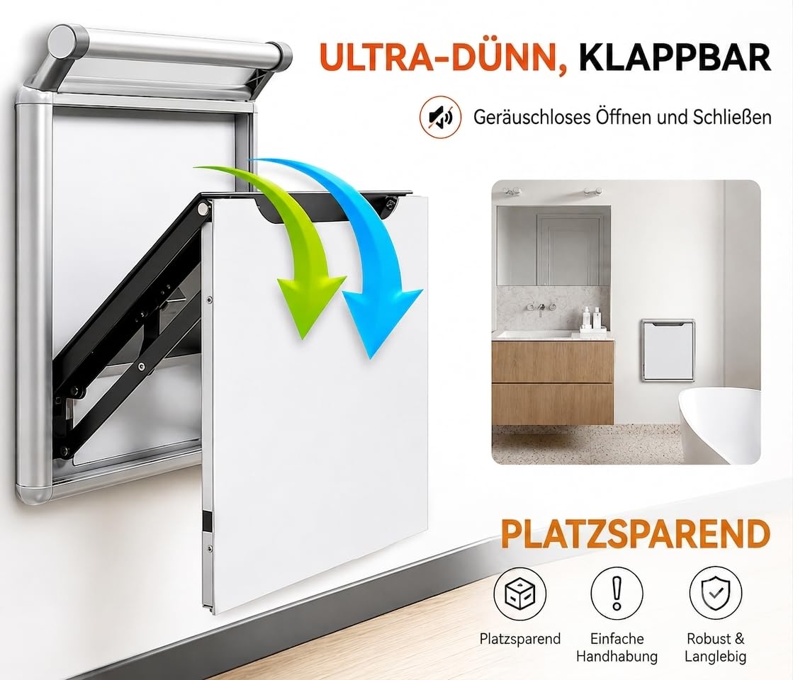 Belastbar bis 350 kg rutschfeste Sitzfläche Wandmontierte Wandklappstuhl Wandhocker Duschklappsitz