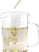 Vista 4 de QWORK Vaso con asa, 33.8 fl oz/33.81 oz, vaso medidor, vidrio borosilicato, taza con boquilla de vertido, paquete de 2