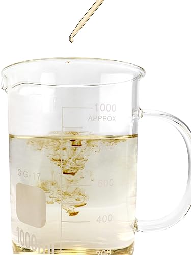 Miniatura 4 de QWORK Vaso con asa, 33.8 fl oz/33.81 oz, vaso medidor, vidrio borosilicato, taza con boquilla de vertido, paquete de 2
