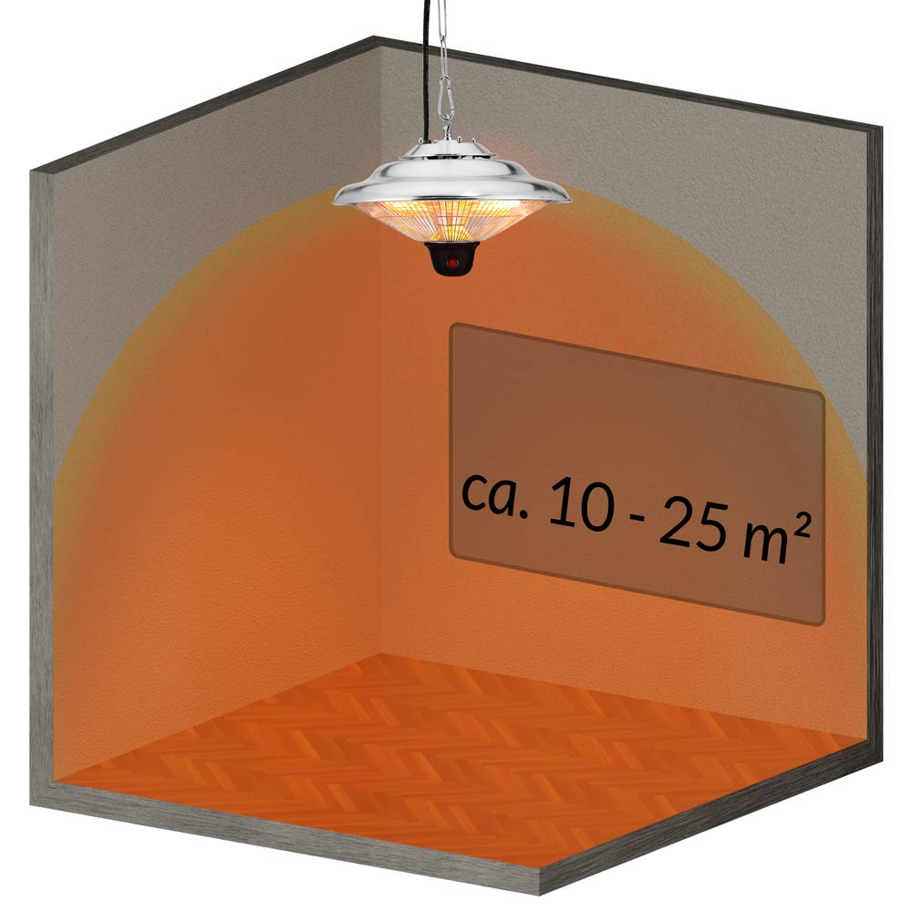 Monzana Stufa a Infrarossi 1500W IP24 Lampada da Soffitto Alogena