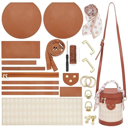WADORN DIY PU Leather Crossbody Bag Making Kit, Shoulder Bucket