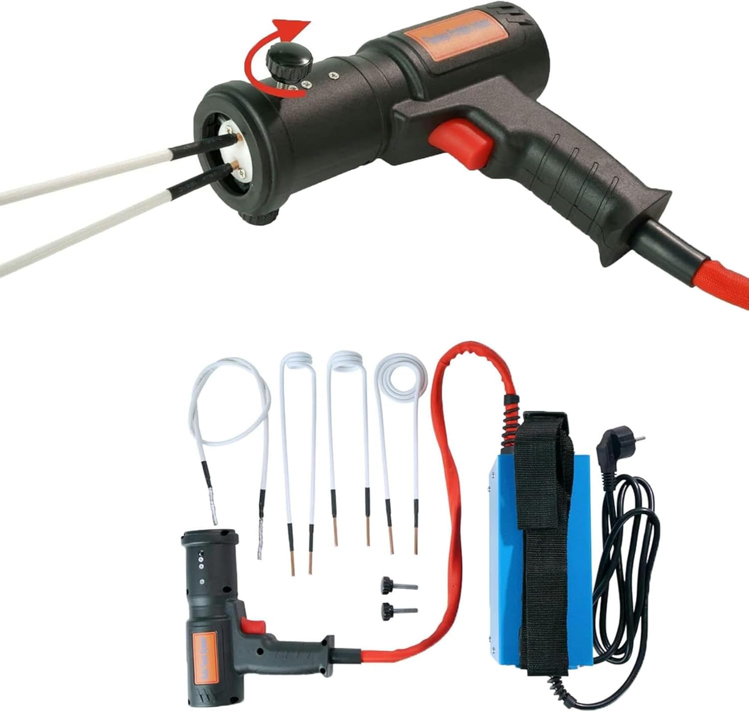 FLTRGO Magnetic Induction Heater Set, 1500 W, Electromagnetic Induction Heater with 4-Part Coil Set, Bolt Remover, Repair of Machine Tools, Screw Tool, Bolt Heat Remover