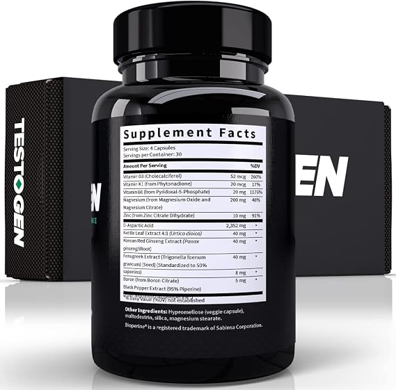 TestoGen Booster for Men - Natural Male Supplement to Combat Low Energy, Fight Fatigue, Support Weight Control & Boost Muscle Growth - 5-Month Supply