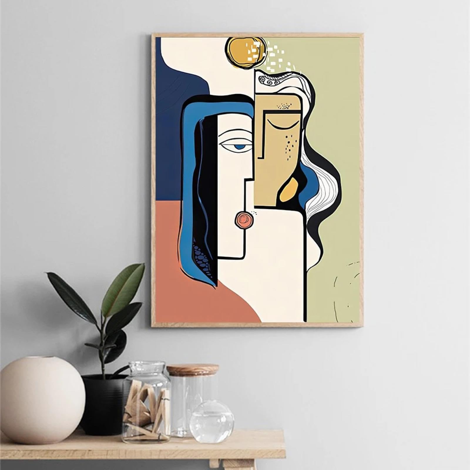Sdvib Frameless Picasso Famous Classic Abstract Wall Art Poster Prints Home Living Room Decoration Canvas Painting Mural Picture Artwork 35X50cm