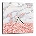 3dRose Chic Trendy Girly Pink Blush Rose Gold Glitter Gemstone Marble Wall Clock, 15