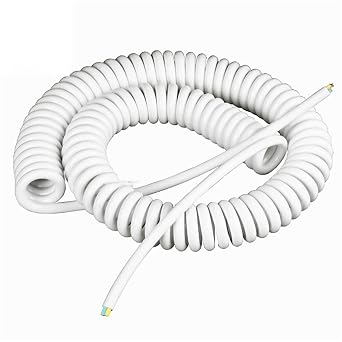 Spring Spiral Cable, 3-core 2-core Spring Wire Spiral Cable, 2.5m 5m 7.5m Power Cord Expandable Cable, 22AWG 18AWG 15AWG 13AWG3 Core 18awg,Line Length 2.5m