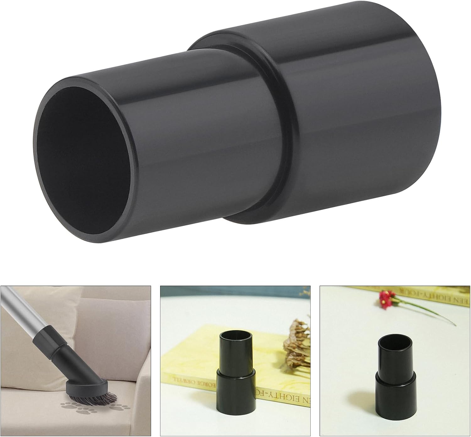 Vacuum Brushes 6pcs, Vacuum Attachment Dust Brush with Connector, 1-1/4 Inch to 1-3/8 Inch Adapter with 2 Vacuum Hose Adapters, Dust Removal Cleaning Set for Wet/Dry Vacuum Cleaner