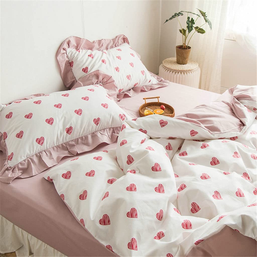 Algodón pequeño Fresco Primavera y Verano Solo Doble Hoja de Loto Funda de Almohada Temperamento Estudiante Dormitorio hogar(Style A)