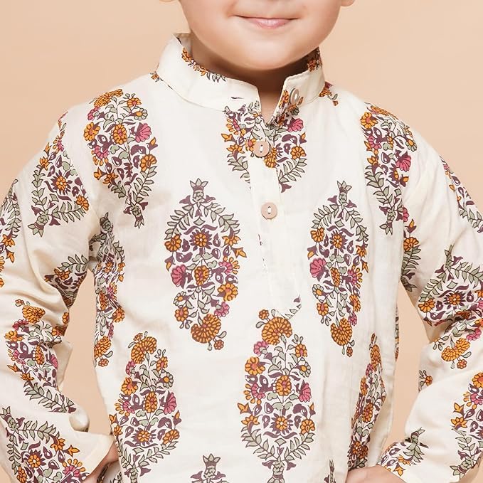 Image of AJ DEZINES Kids Ethnic Wear Pure Cotton Dhoti Kurta Set For Boys