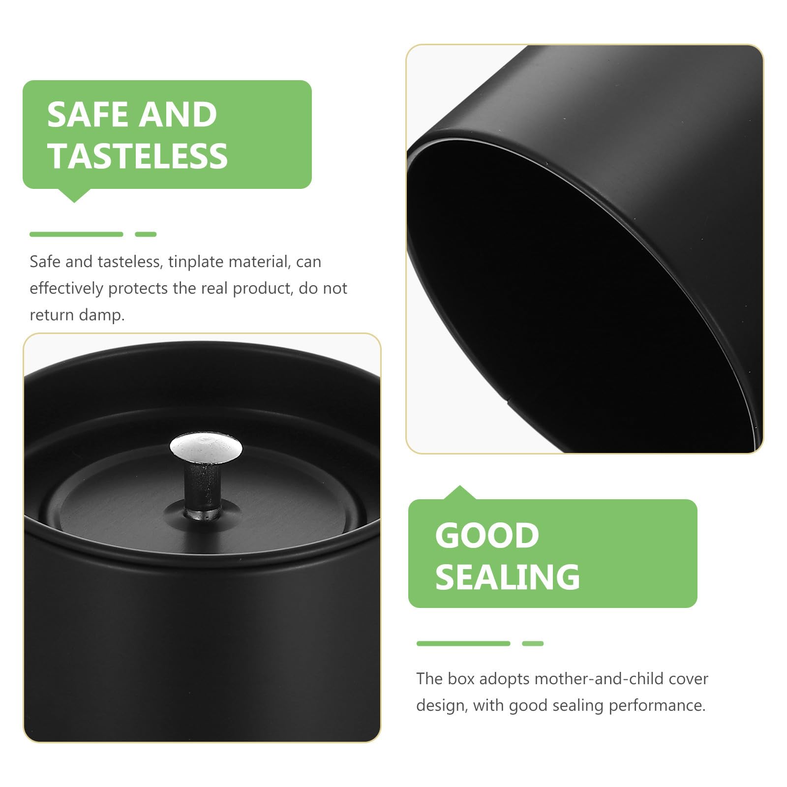 Recipiente de Hojalata para Té Tapa Hermética, Almacenamiento Seguro y Diseño Simple para Escritorio o Cocina, Contenedor de Té Funcional y Elegante