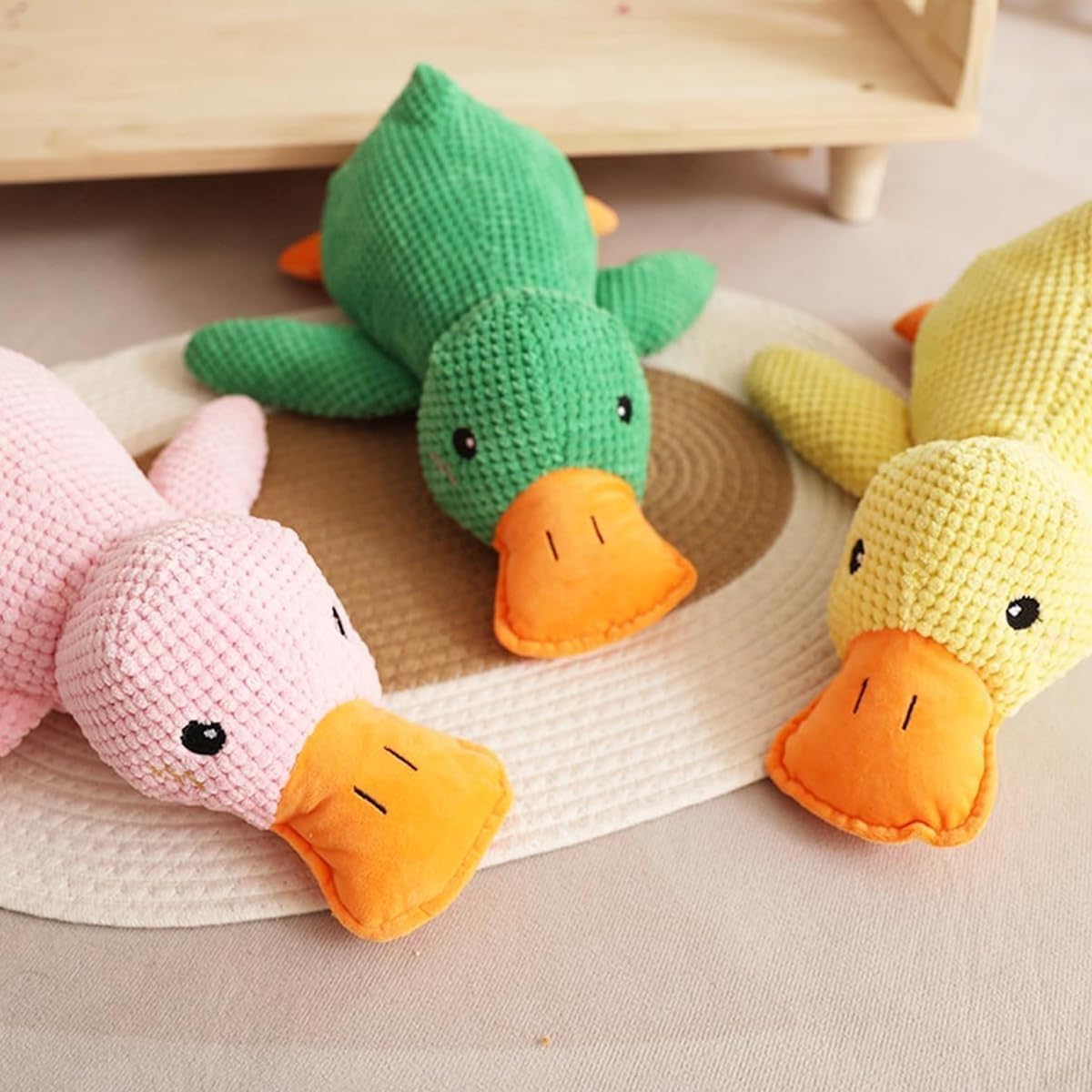 Mellow Dog Calming Duck Dog Toy, Calming Duck Dog Toy,Yellow Duck Dog Toy, Cute Calming Duck Dog Toy with Soft Squeaker,The Mellow Dog Calming Duck for Dogs(D)