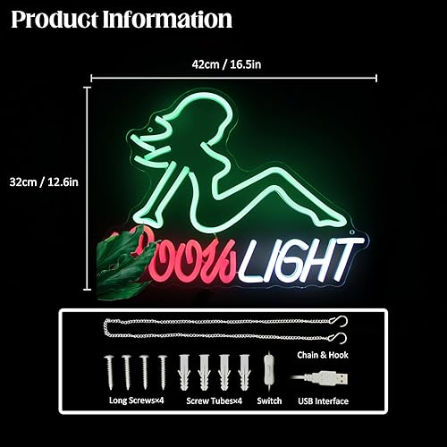 Miniatura 2 de Letrero de Luz de Neón Crs Light Letreros de LED de Cerveza para Decoración de Bar de Cueva de Hombre Luces de Neón LED de Dama Verde Letrero de