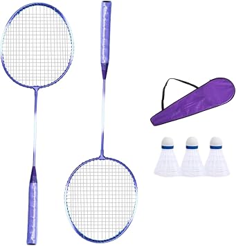 1Pair Professional Double Badminton Racquet Set Light Weight Shuttlecocks for Outdoor Backyard Games Enduring Shuttlecocks for Players Indoor Outdoor Sport