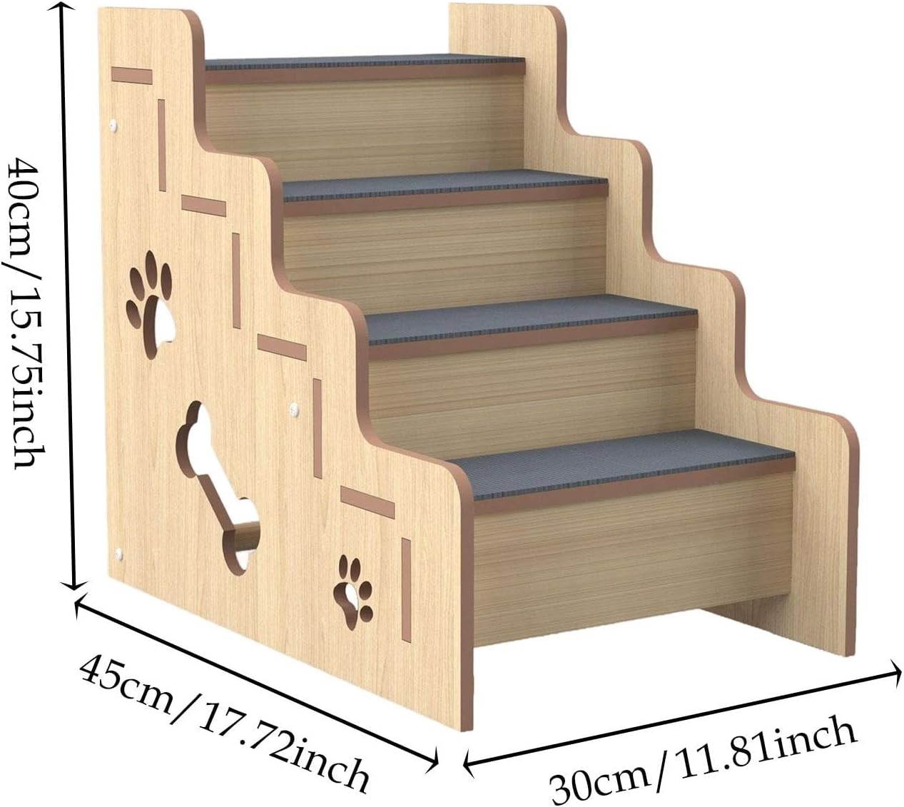 Wooden Pet Stair,Cat Ramp,Soft Lightweight Pet Supplies Pets Step for Bed for Other Small Pets Small Dogs Cats Older Cats Home, 4 Layer