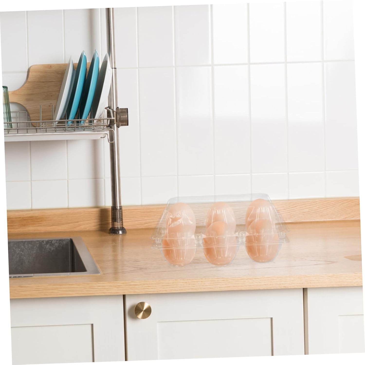 50pcs Stackable Egg Carton Packaging Box Plastic Egg Organizers for Safe Tidy Storage