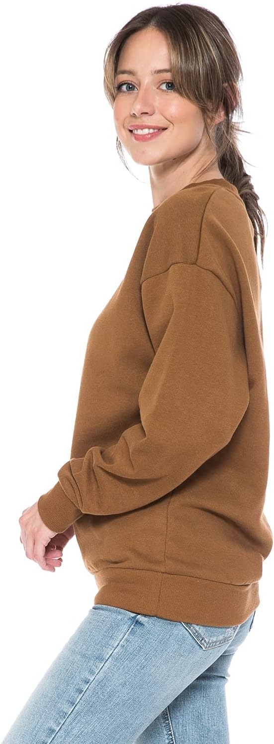 Urban Look Women's Fashion Basic Fleece Lined Crewneck Sweatshirt - Image 4