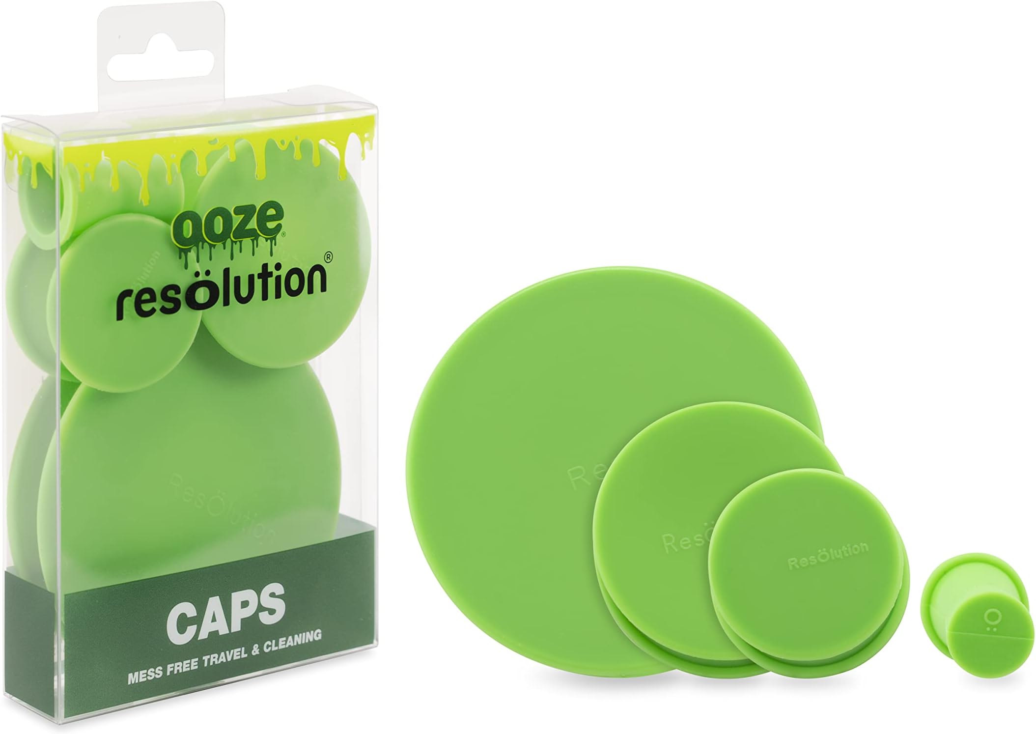 ResOlution Caps Universal Caps for Cleaning, Storage, and Odor Proofing Glass Water Pipes/Rigs and More - Green