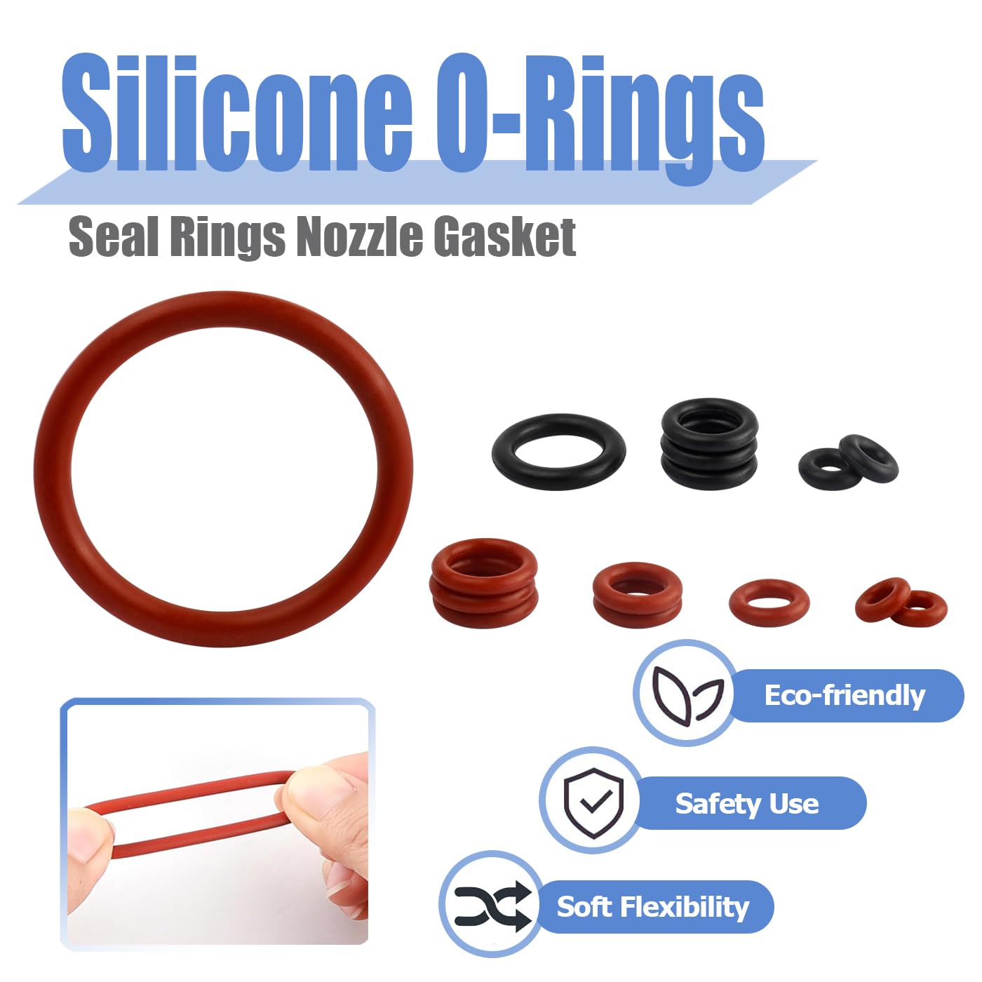 Mesee 60Pcs Silicone Seal O-Ring Kit Coffee Machine Sealing Gasket Professional Maintenance Kits 15 Sizes Seal O Rings Nozzle Gasket Fit for Saeco Philips Gaggia Esspresso Spidem Coffee Machine