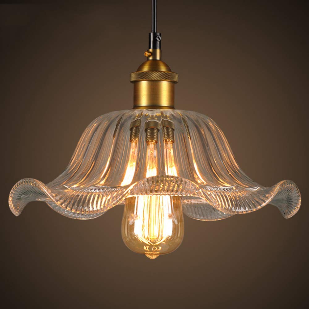 Lámpara colgante de cristal estilo pétalo ideal para iluminar la mesa del comedor y restaurante