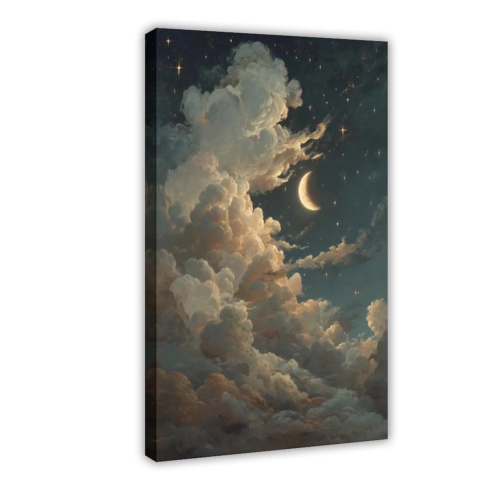 Bareronor Moon Cloudscape Canvas Poster for Home Decor Gift