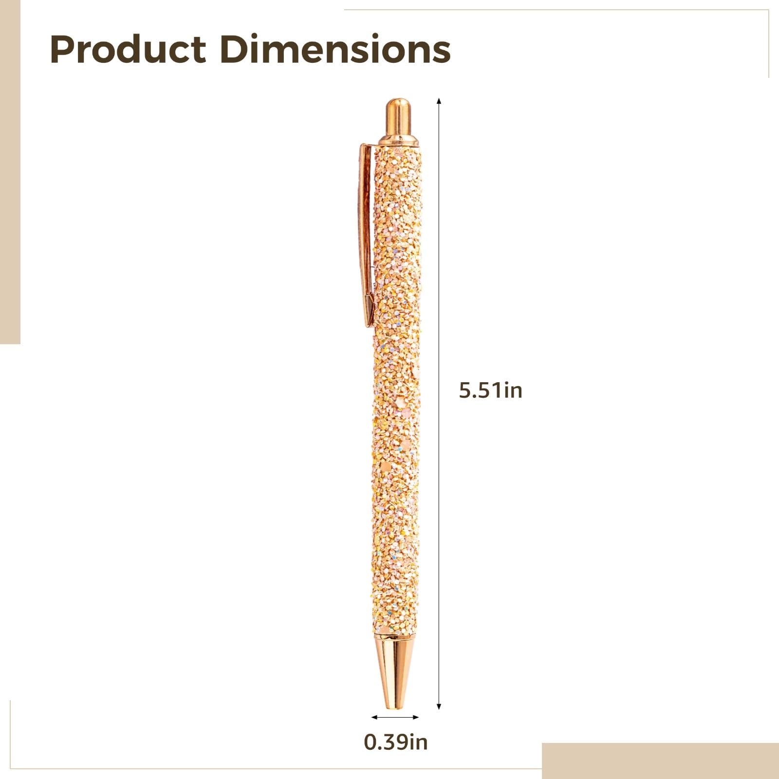 Generisch 30 penne a sfera glitterate con citazioni motivazionali, con clip in metallo, corpo glitterato, meccanismo a pressione, 10 colori vivaci, per casa e ufficio