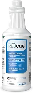 REScue One-Step Ready-to-Use Disinfectant Cleaner & Deodorizer for Vets, Kennels, Litter Boxes - 32 oz RTU Veterinary Formula