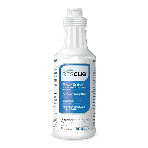 REScue One-Step Ready-to-Use Disinfectant Cleaner & Deodorizer – For Veterinary Use, Animal Shelters, Pet Foster Homes, Kennels, Litter Box – 32 Ounce RTU (Spray Nozzle NOT Included) - 32oz Ready-to-Use (Pack of 1)