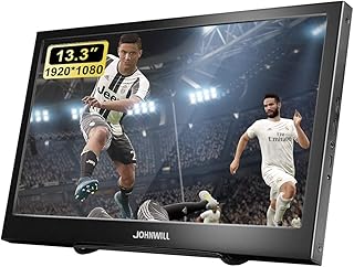 JOHNWILL Écran Portable Écran 13,3 Pouces Full HD IPS 1920 x 1080 Coque en métal Noir Haut-parleurs intégrés Ultra-Minces ...