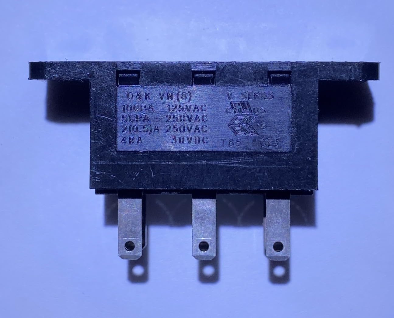 C & K Components V80212SS05Q V Series Power and Line Voltage DPDT Right Angle Through Hole Slide Switch