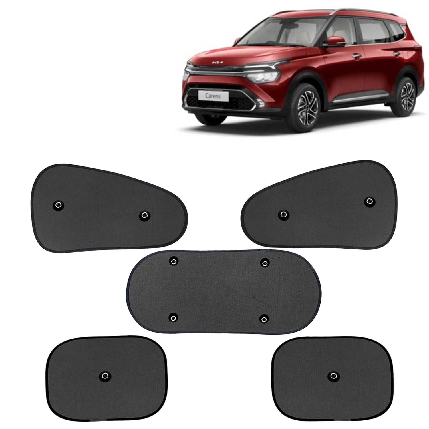 KINGSWAY® Car Window Curtain Sticky Sun Shades for Kia Carens (2022 Onwards), Universal Fit
